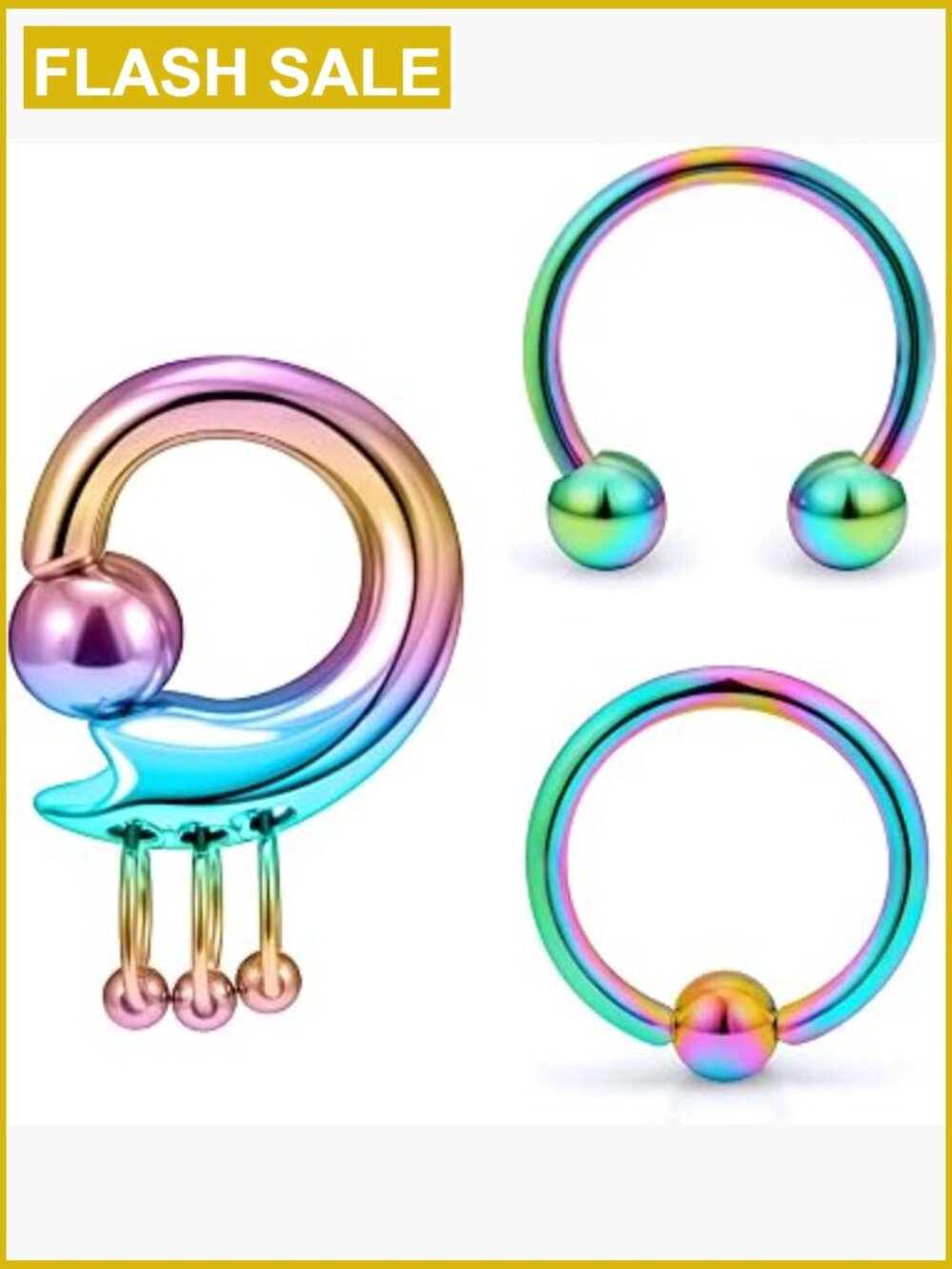Surgical Steel 8G Septum Ring Horseshoe Nose Ring Stretching Gauges